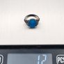 Antique Victorian Blue Glass Intaglio Tiny Silver Ring Image 7