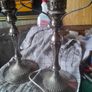 vintage pair of silver plate lamps Image 2