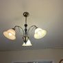 Traditional 3-Arm Antique Brass Chandelier Light Fitting (Buyer to Remove) Image 2