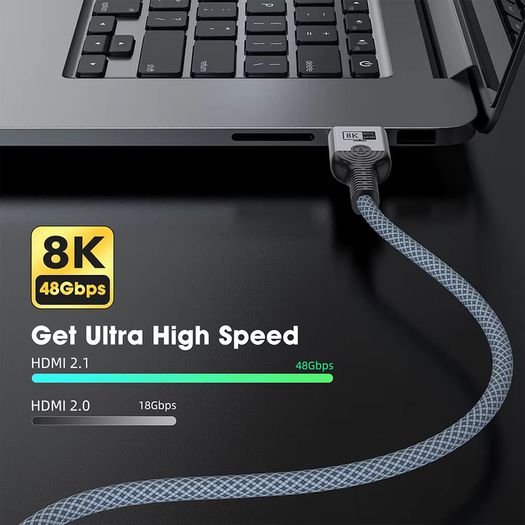 5m (8K) HDMI 2.1 Cable Copper Wire Core Cable 8K@60Hz HDR 4K@240/160/144/120/60Hz UHD Ultra High Definition Video Cable for Laptop TV