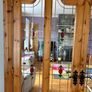 Red Deal Doors With Glass and plain Image 2