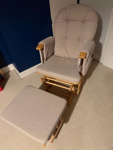 Babylo Milan Glider Chair & Matching Gliding Footstool, Excellent Condition
