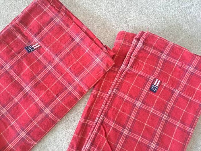 Lexington Pillowcases red blue checkered rrp 130