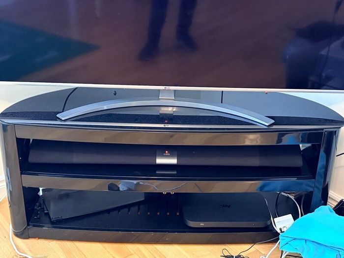 Black TV stand (suitable for 65" tv) with shelves