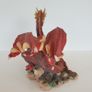 Red dragon figure on rock ceramic 19 cm high Image 5