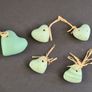 Set of 5 ceramic, clay love hearts Image 3