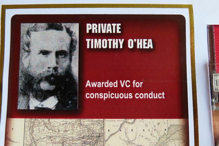 Fenian Raid Canada Medal 1866 Timothy O'Hea VC commemorative replica medal & 2010 stamp first day cover