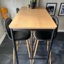 High Bar Table - 4x Leather Stools Image 3