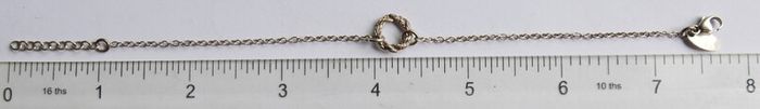 Vintage 925 Sterling Silver Bracelet with Twisted Circle Charm