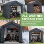 3m x 2m x 1.8m Portable Storage Tent Shed, Heavy-Duty Outdoor Shelter with Waterproof Cover and Roll-Up Zipper Door, Outdoor Garden Storage Tent for Motorcycles, Bikes and Boats Image 5