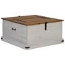 Storage Chest HALDEN White 91x91x47 cm Solid Wood Pine Image 3