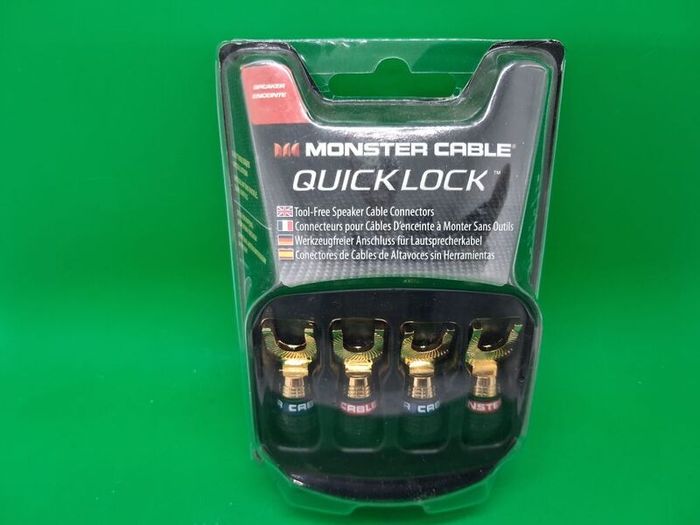 Poatage - 5 x Monster Cable Quick Lock Angled 24k Gold Spades