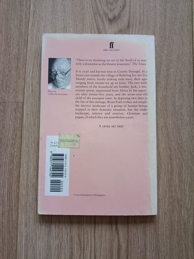 Brian Friel Dancing at Lughnasa 1990 in used condition with some underlining on some pages FREE STANDARD POSTAGE INCLUDED