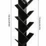 Black Tree Bookshelf, Kids Wooden Bookcase, Rustic Industrial Cube Bookshelves, Slim Tall Book Stand, Free Standing Book Shelf Image 4