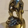 Vintage Brass Miner Figure with Pick and Davy Lamp. Image 5