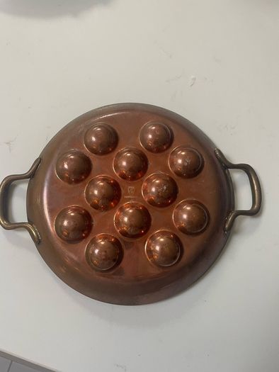 vintage copper escargot (snail) pan,
