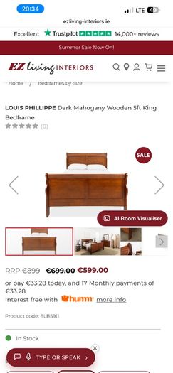 King Size Mahogany Bed Frame