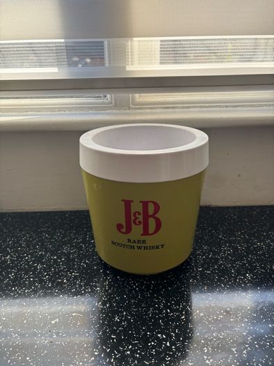 Vintage J&B scotch whisky ice bucket
