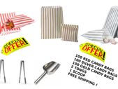Lot of 300 Bags + 2 tongs + 1 scoop + FREE shipping