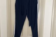 Navy Trousers with white stripe and belt