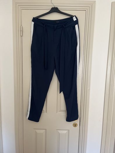 Navy Trousers with white stripe and belt