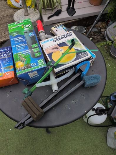 Aquarium filter, air pump and power funnel
