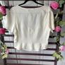 blouse Bnwt cream bell sleeve button front size large Image 5