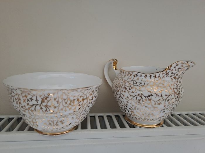 Crown Regent sugar bowl and creamer