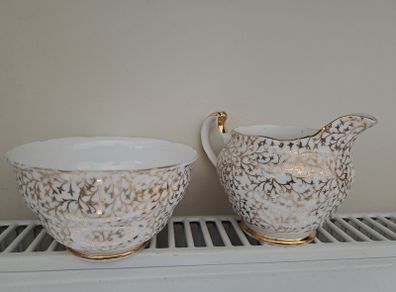 Crown Regent sugar bowl and creamer