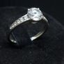 Vintage 9ct White Gold Solitaire Ring 375 Hallmarked Size 54 Image 3