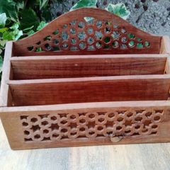 Vintage wooden Desk Tidy, desk organizer