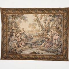 Mid-Century French Jacquard Pastoral Tapestry