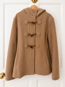 Girl camel hooded duffle coat 11 years Benetton