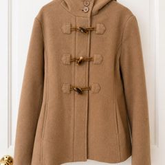 Girl camel hooded duffle coat 11 years Benetton