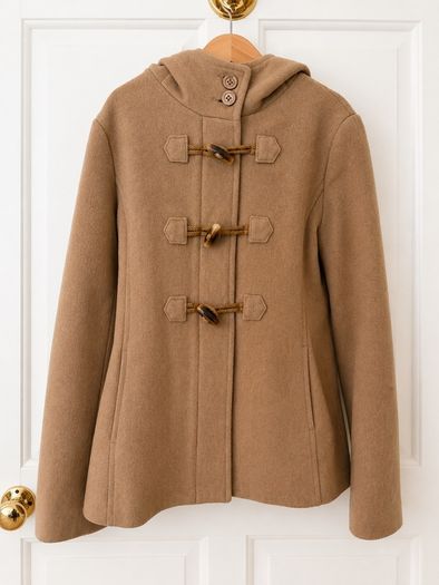 Girl camel hooded duffle coat 11 years Benetton