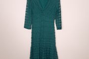 Per Una Dark Teal Green Lace Tiered Midi Dress 12UK/40EU