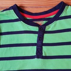 Age 5-6 Green and Navy Striped Teeshirt