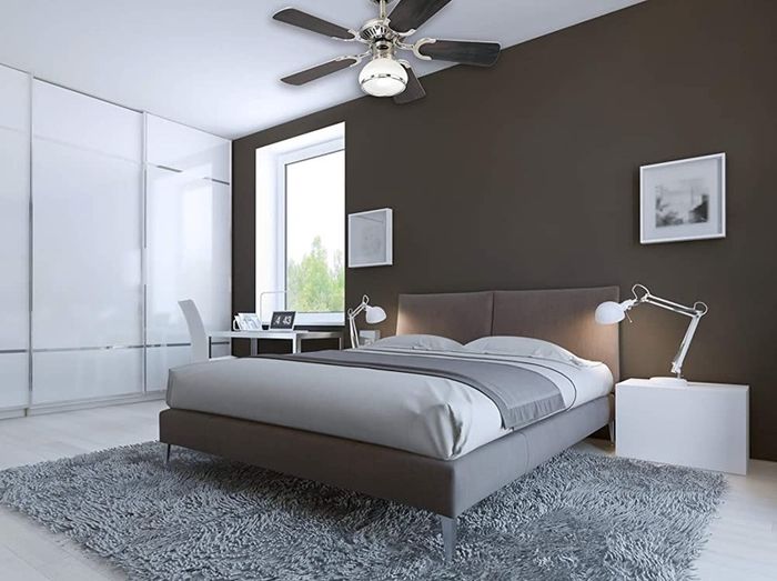 Princess Radiance II One-Light 90 cm Five-Blade Indoor Ceiling Fan, Dark Pewter/Chrome Finish with Dome Glass (FREE POSTAGE)