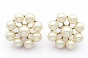 Vintage Gold Plated Faux Pearl Sterling Silver Earrings In Original Box