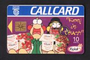 1996 Ireland 10 unit Yoplait yogurts and featured the slogan "Keep in touch" featuring Zig and Zag television puppets from RTE's popular kids programme "The Den" (Gemplus GEM1) Call Card Used. Telecom Eireann card number 1136.