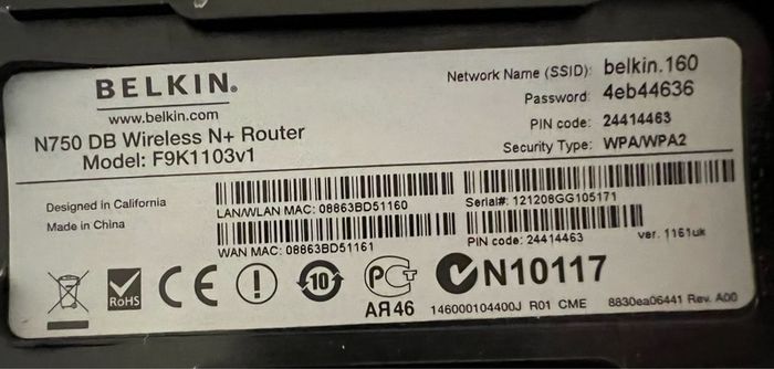 Belkin N750 Router