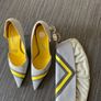 Red or Dead Grey and Yellow Heels with matching bag Image 3