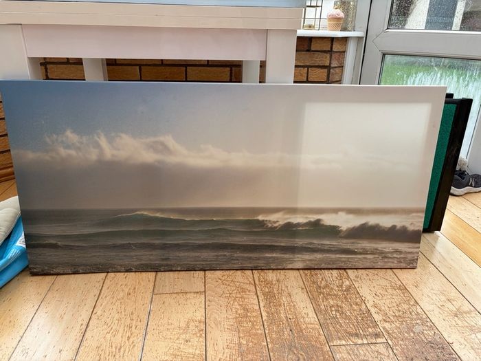 Large Panoramic Ocean Waves Canvas Wall Art