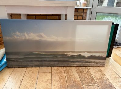 Large Panoramic Ocean Waves Canvas Wall Art