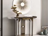 Brown Bamboo Console Table with Drawer and Bottom Shelf Hallway, Entryway & Living Room Furniture