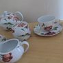 Dunnes Home tea set, for 3 person, contains 11 pcs, including 3 tea cups, 3 saucers, a milk jar, a sugar bowl with lid and a tea pot with lid. Brand new, impeccable conditions. Any scratches, cracks or cips. Image 4