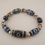 Vintage 2 Eyes Himalayan Tibetan & Unique Pattern Agate Beads Bracelet Image 8