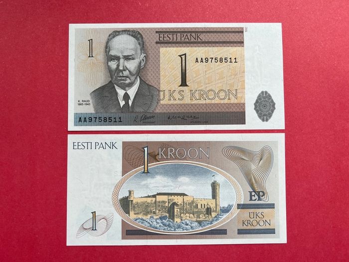 Estonia. 1 Kroon  1992. Pick 69a.  ( Uncirculated )