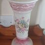 2 Big Vintage Floral Flute Vases Image 3