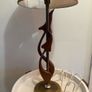 Mid-century retro vintage vine leaf table light with origal shade c1960 Image 6